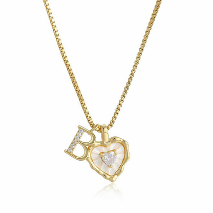 Lily Initial Heart Necklace