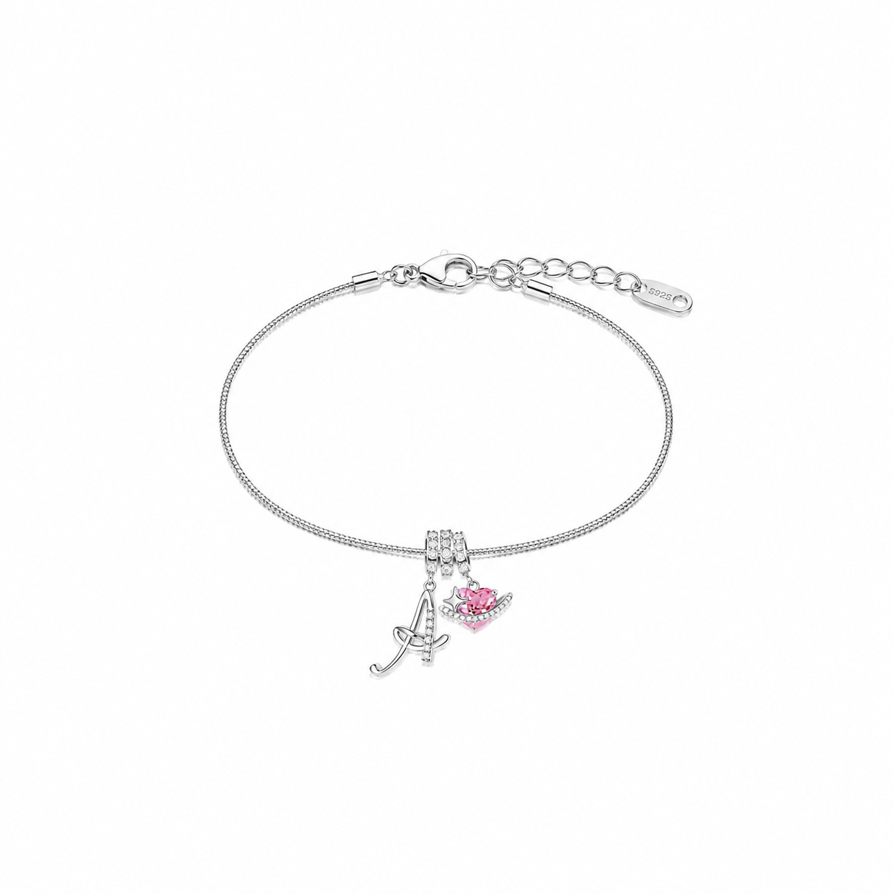 Gracie Initial Heart Bracelet