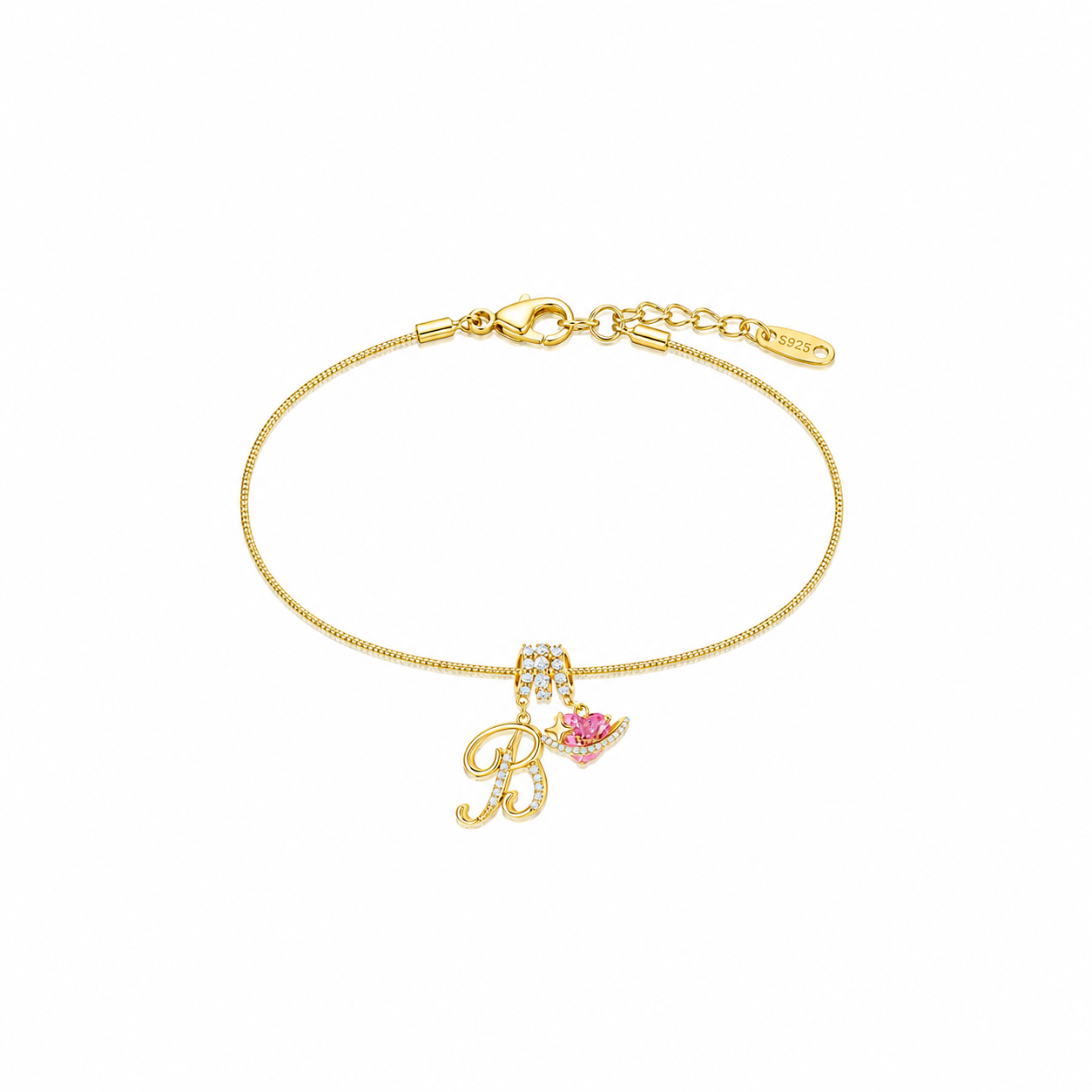 Gracie Initial Heart Bracelet