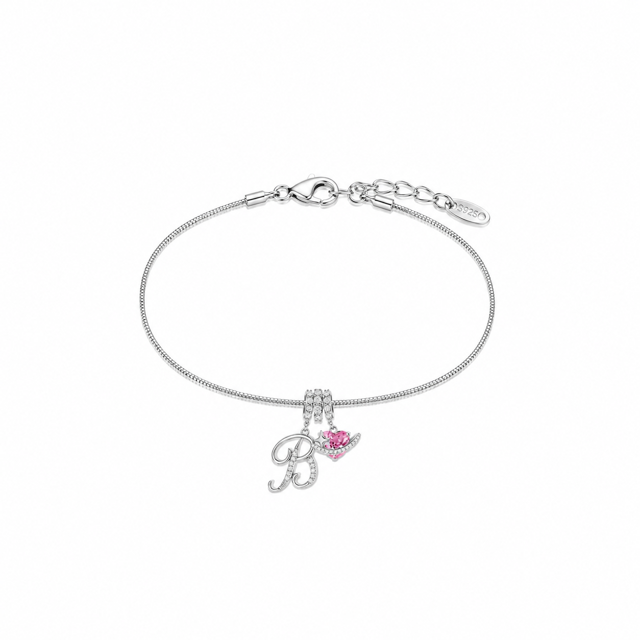 Gracie Initial Heart Bracelet