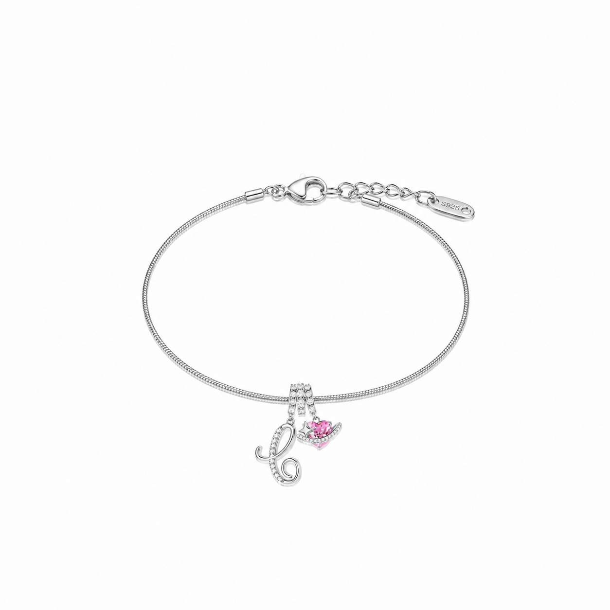 Gracie Initial Heart Bracelet