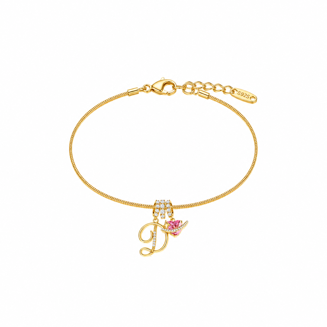 Gracie Initial Heart Bracelet
