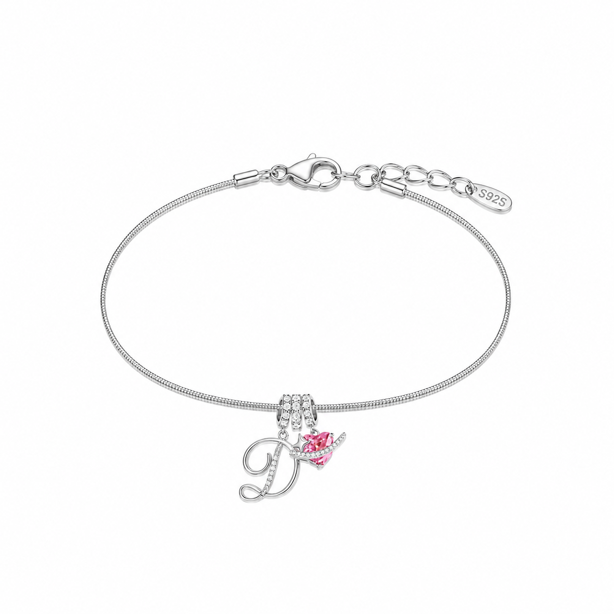 Gracie Initial Heart Bracelet