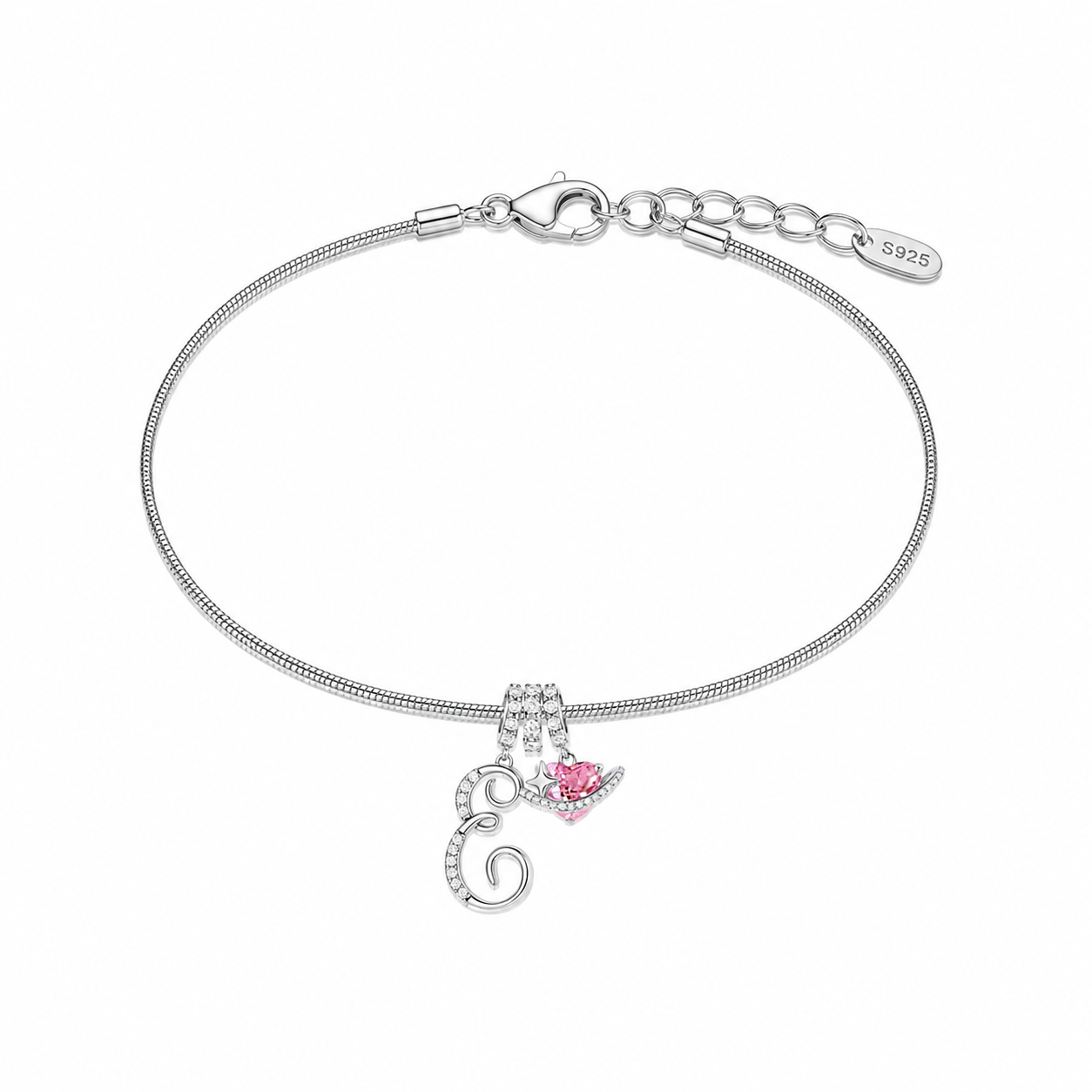 Gracie Initial Heart Bracelet