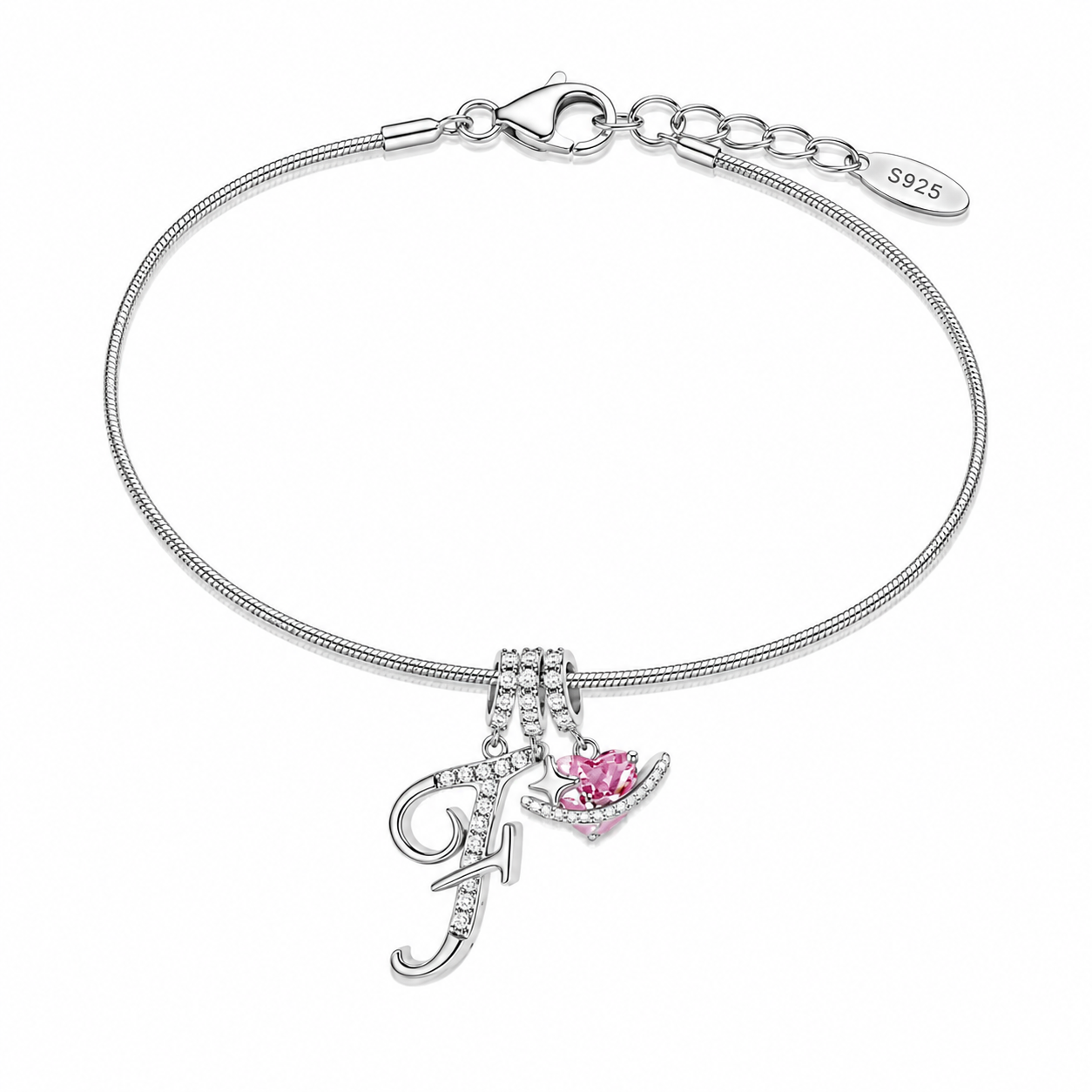 Gracie Initial Heart Bracelet