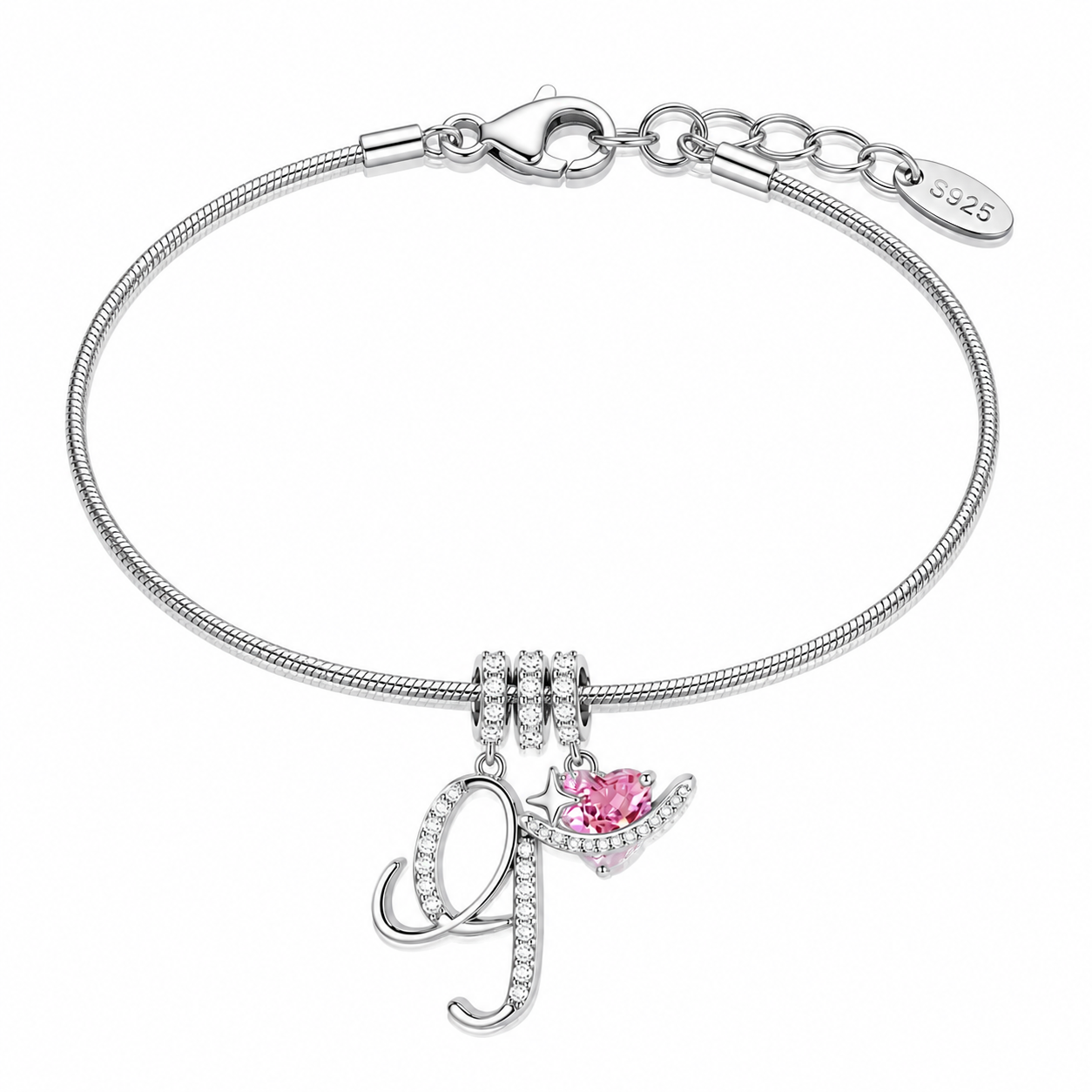 Gracie Initial Heart Bracelet