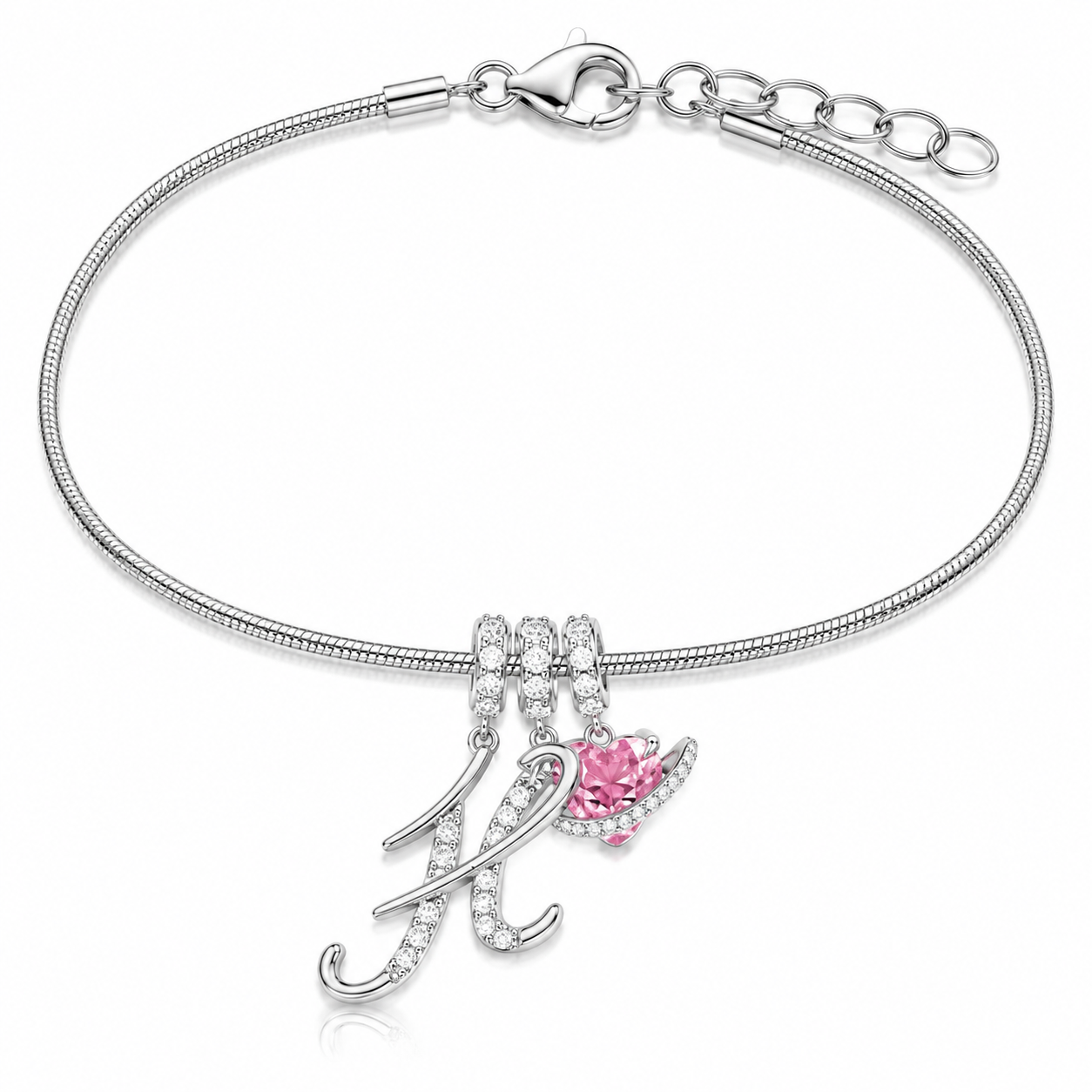 Gracie Initial Heart Bracelet