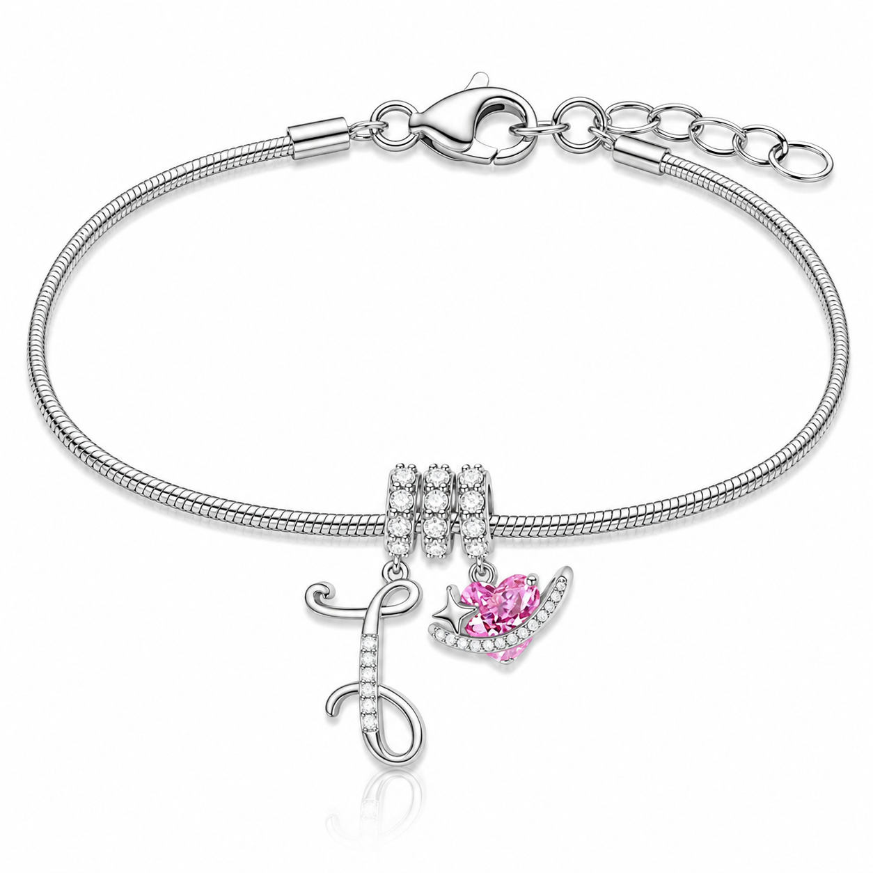 Gracie Initial Heart Bracelet