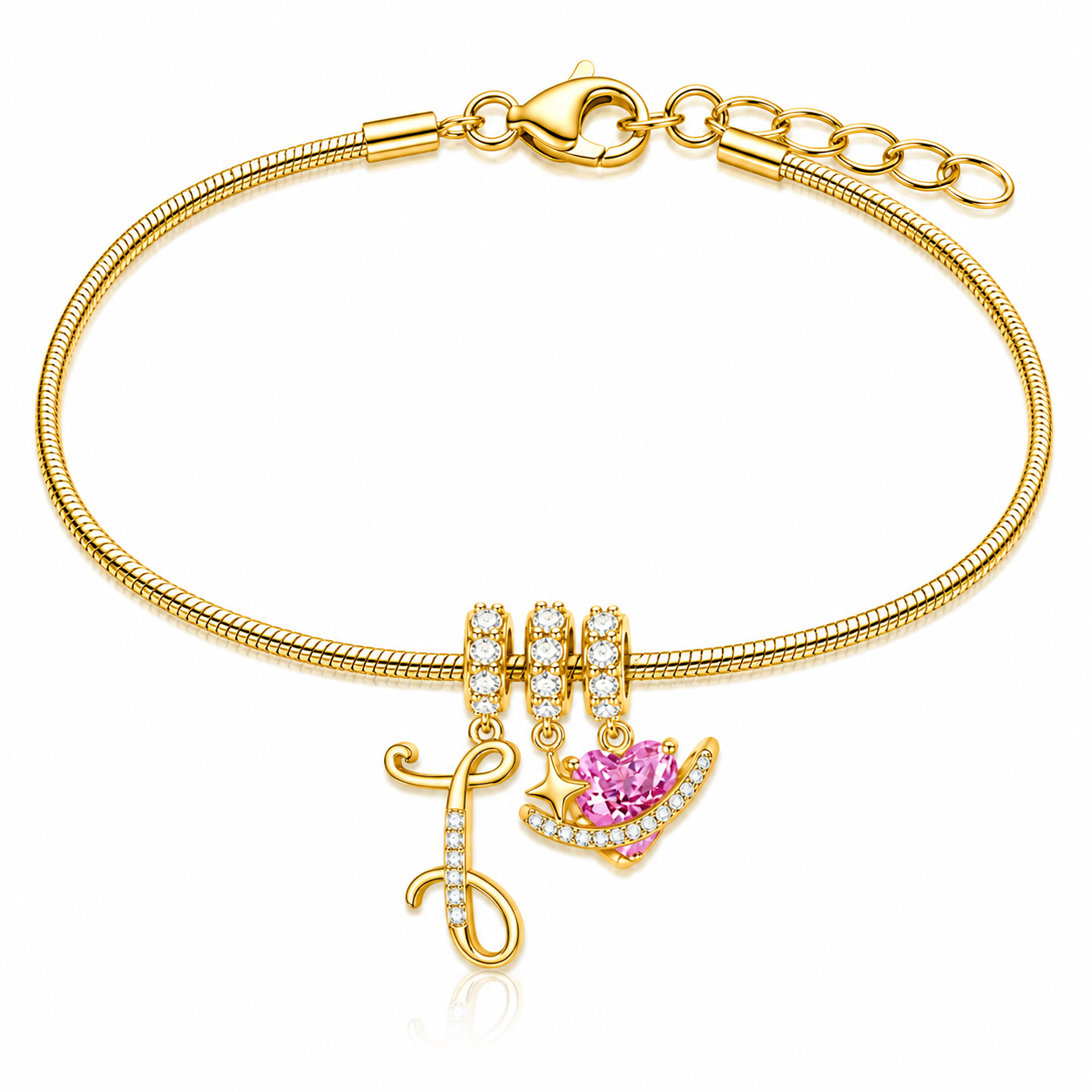 Gracie Initial Heart Bracelet