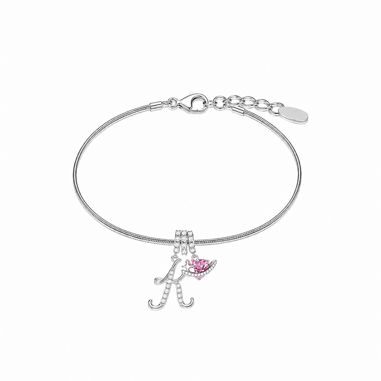 Gracie Initial Heart Bracelet