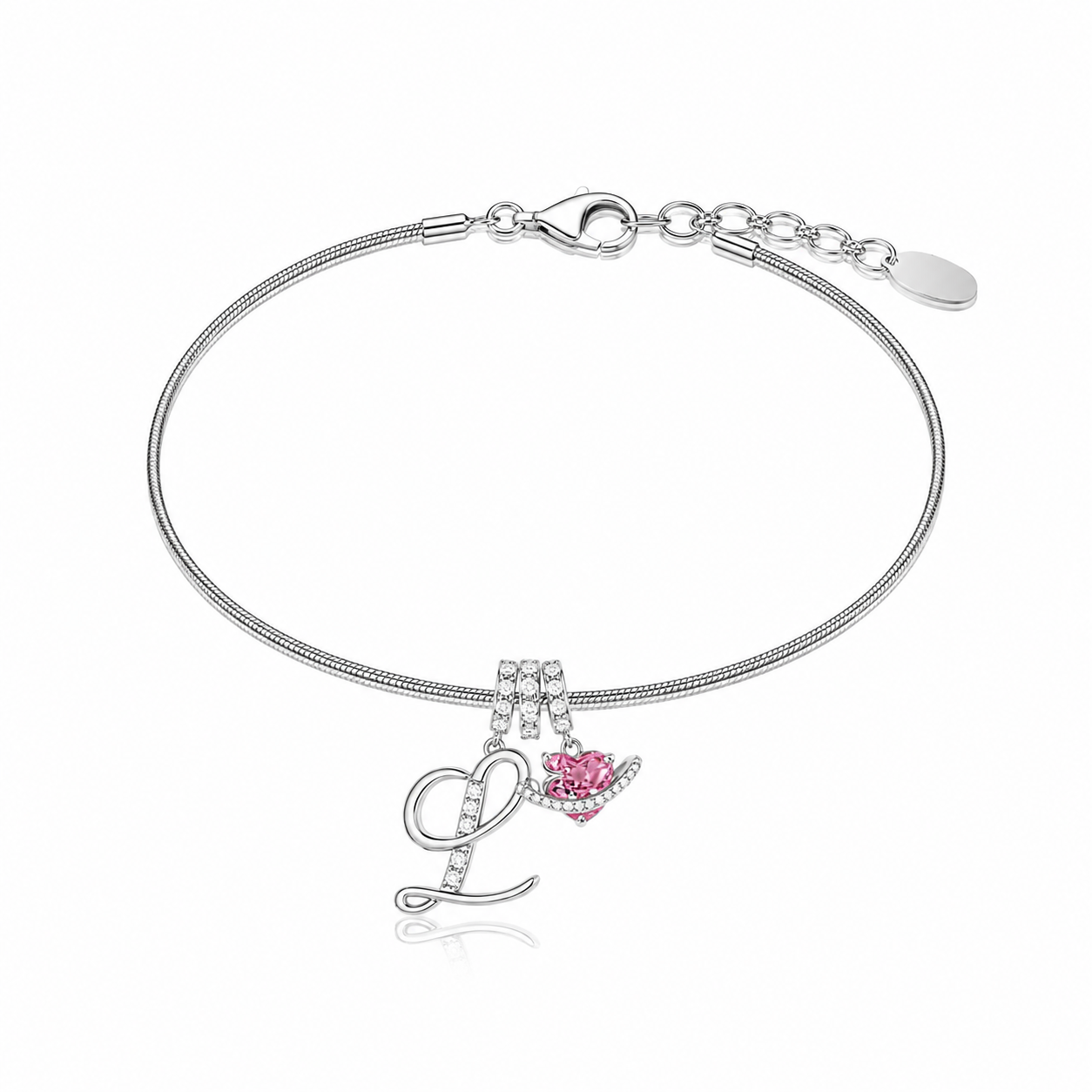 Gracie Initial Heart Bracelet