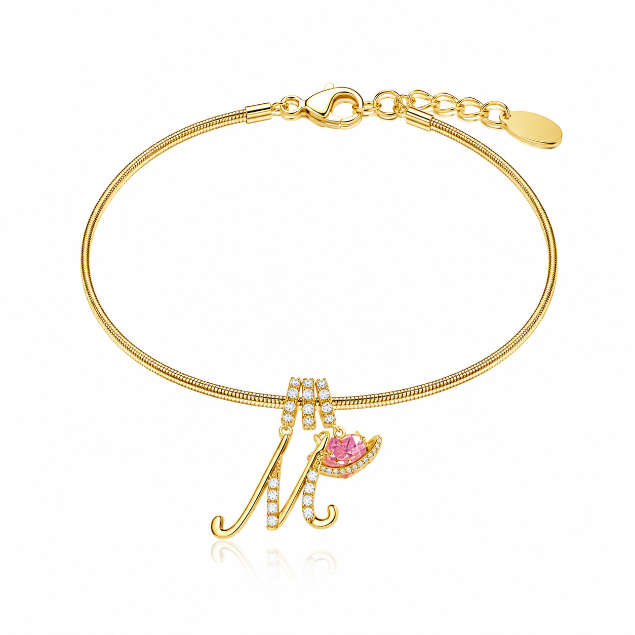 Gracie Initial Heart Bracelet