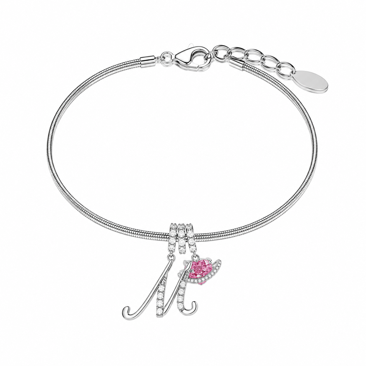Gracie Initial Heart Bracelet