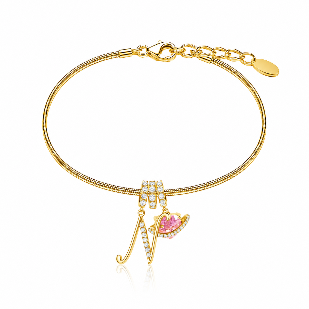 Gracie Initial Heart Bracelet