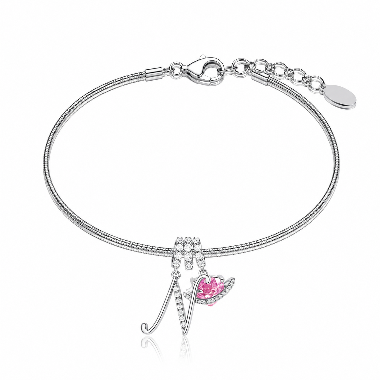 Gracie Initial Heart Bracelet