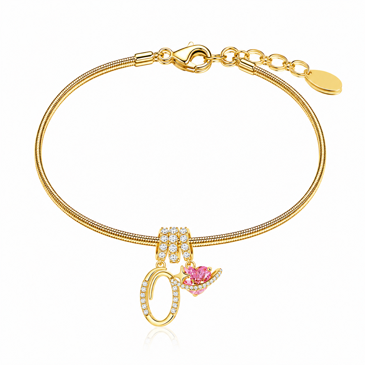 Gracie Initial Heart Bracelet