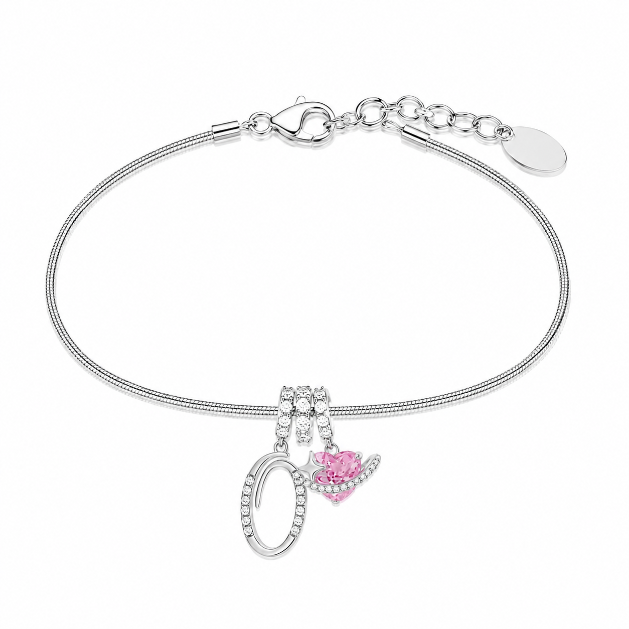 Gracie Initial Heart Bracelet