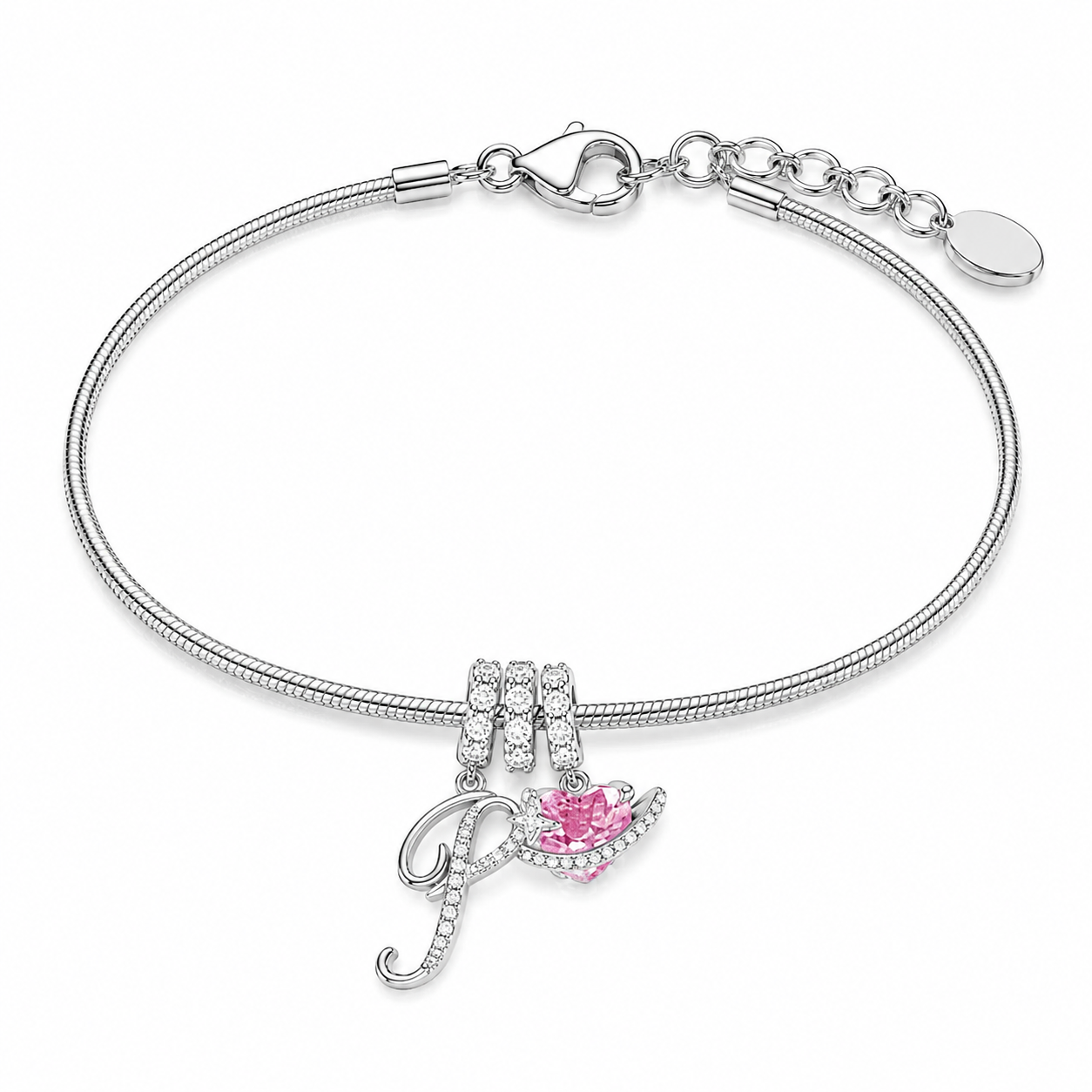 Gracie Initial Heart Bracelet