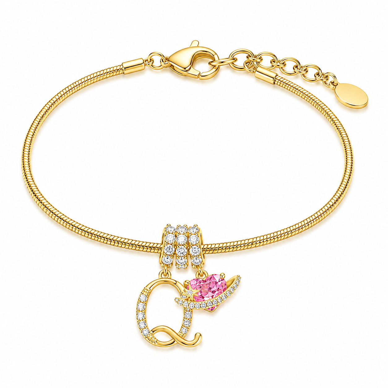 Gracie Initial Heart Bracelet