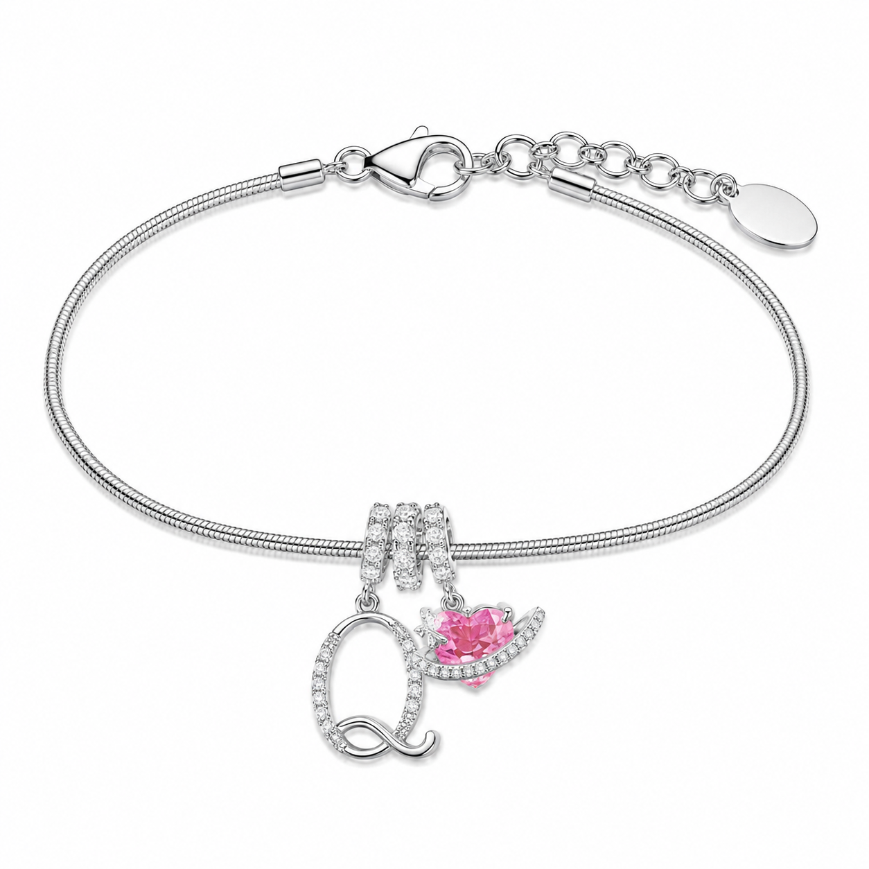 Gracie Initial Heart Bracelet