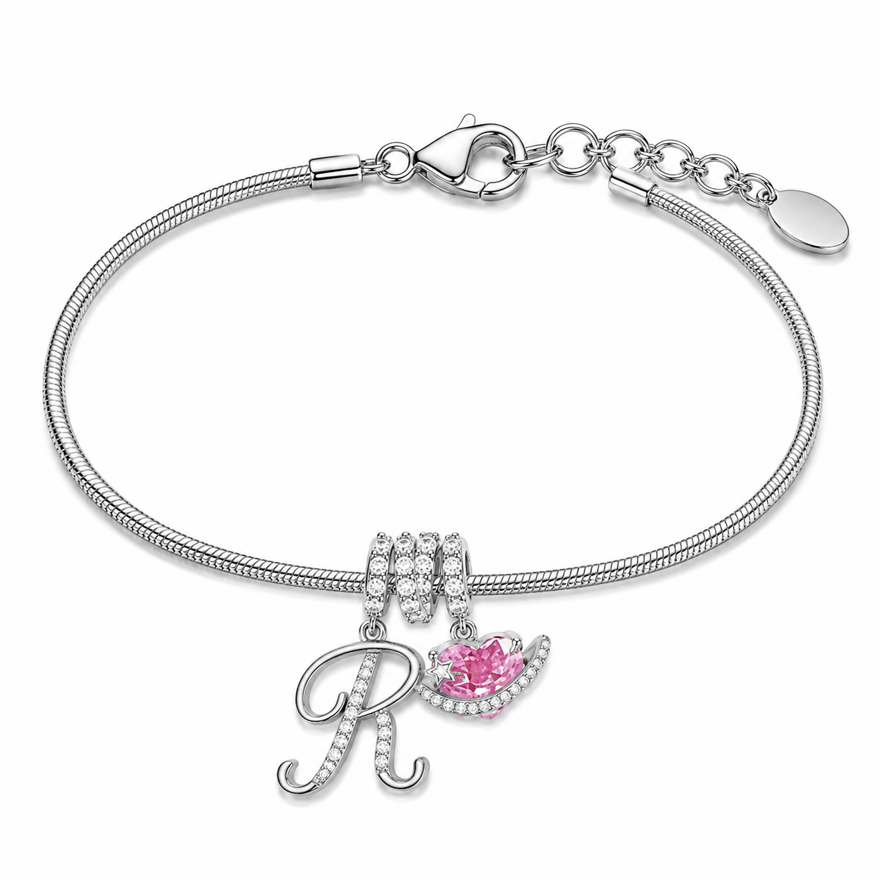 Gracie Initial Heart Bracelet