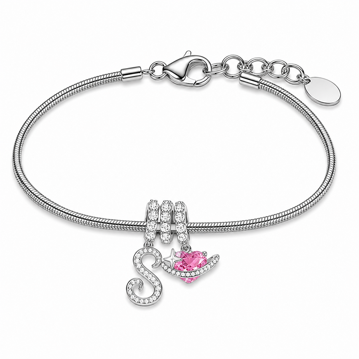 Gracie Initial Heart Bracelet