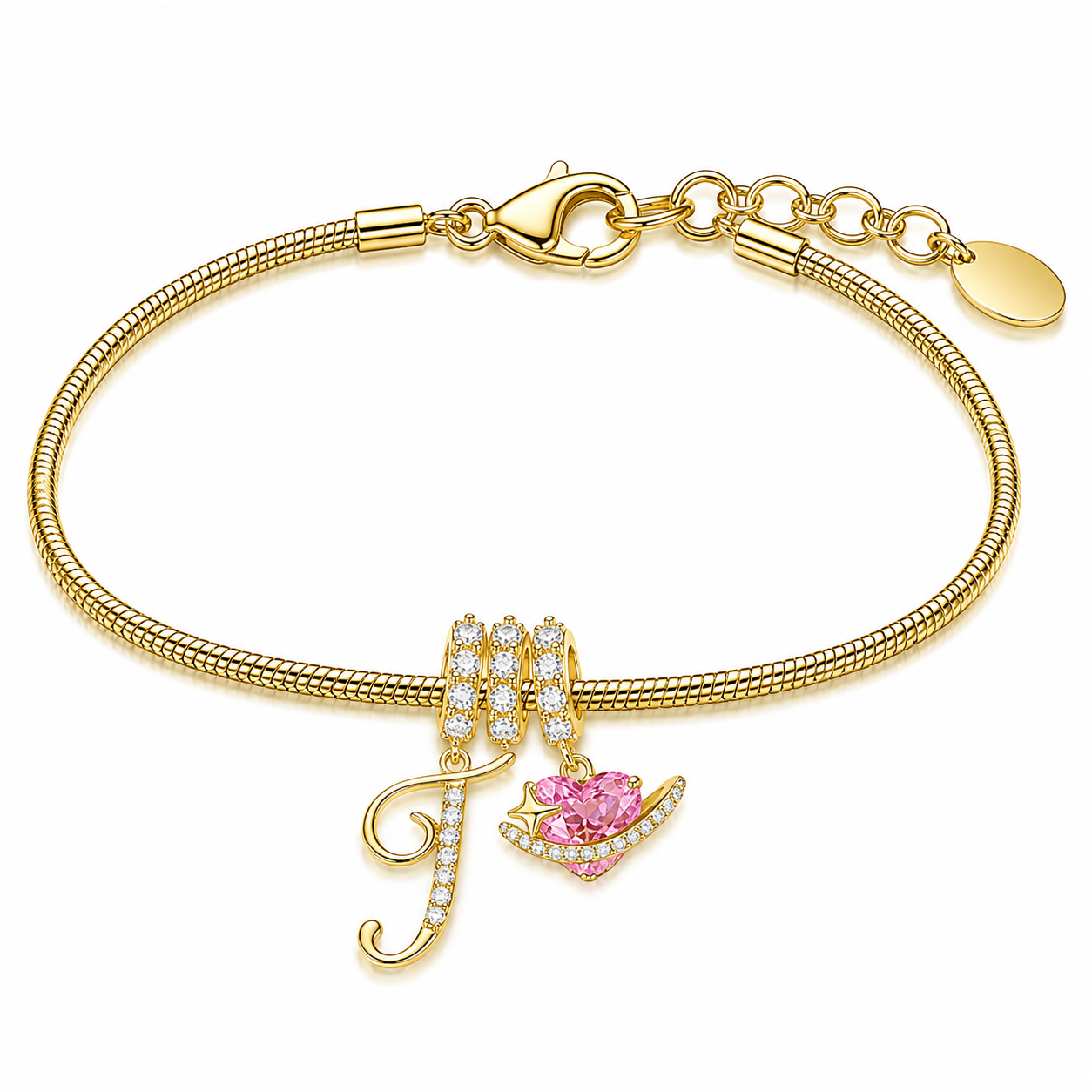 Gracie Initial Heart Bracelet