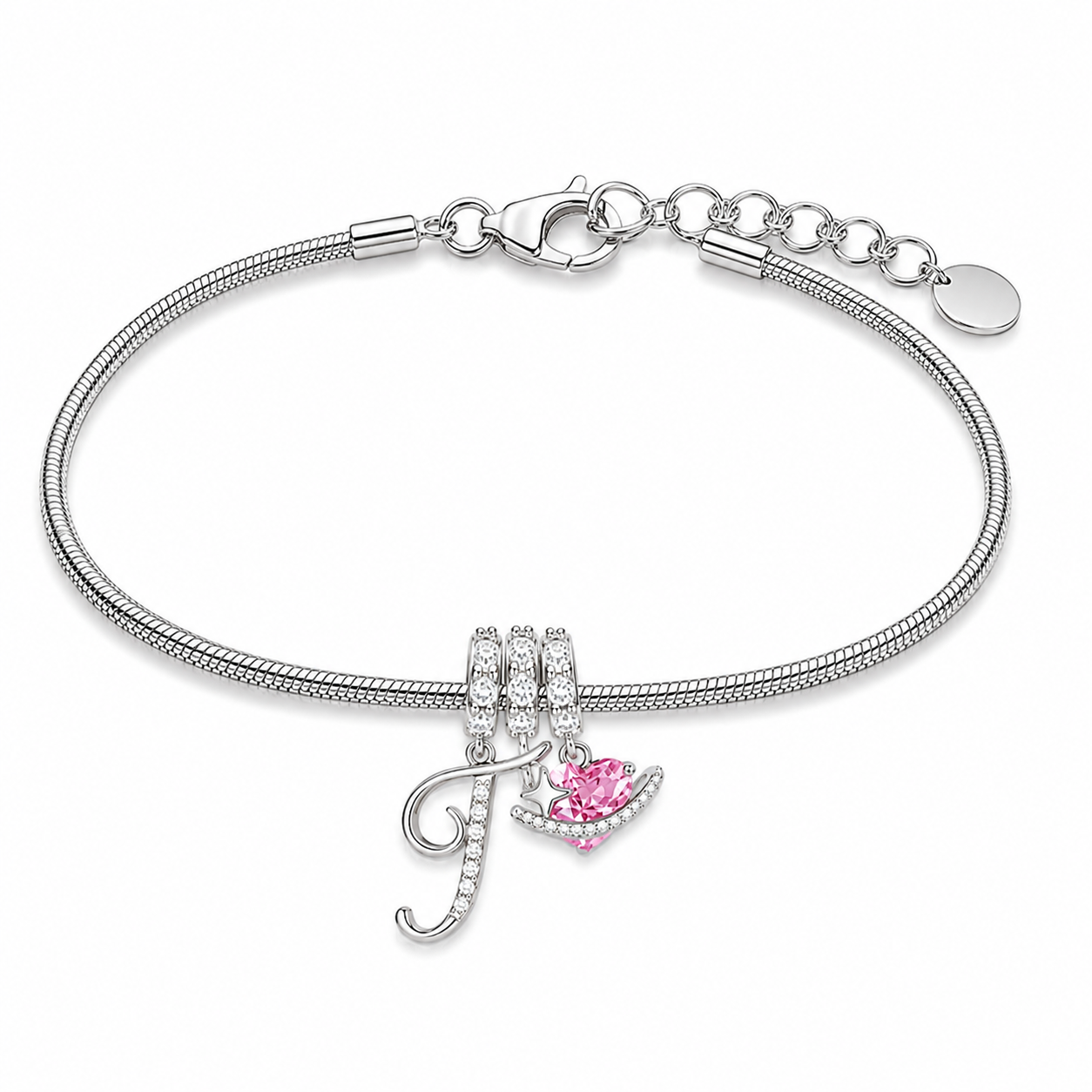 Gracie Initial Heart Bracelet