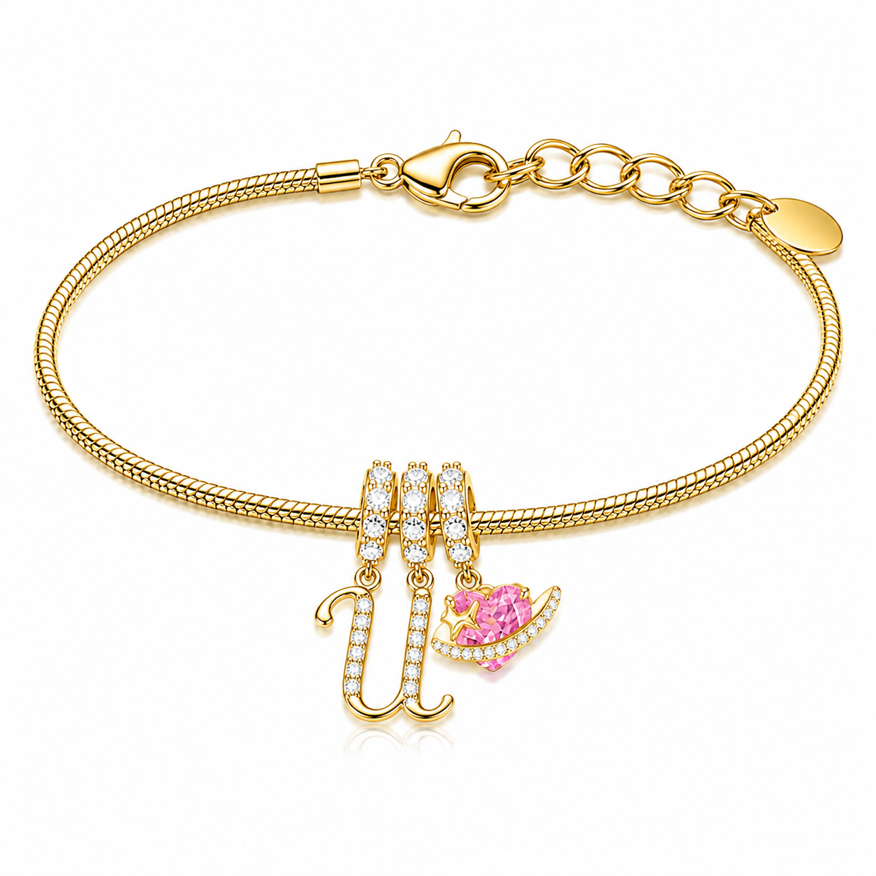 Gracie Initial Heart Bracelet