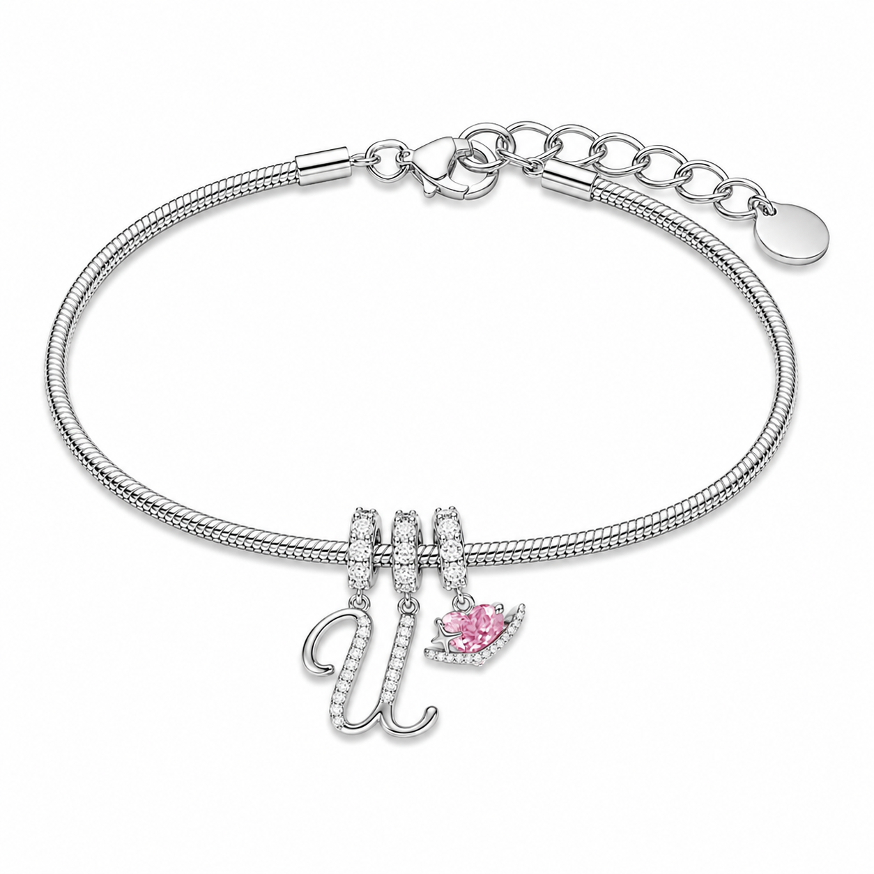 Gracie Initial Heart Bracelet