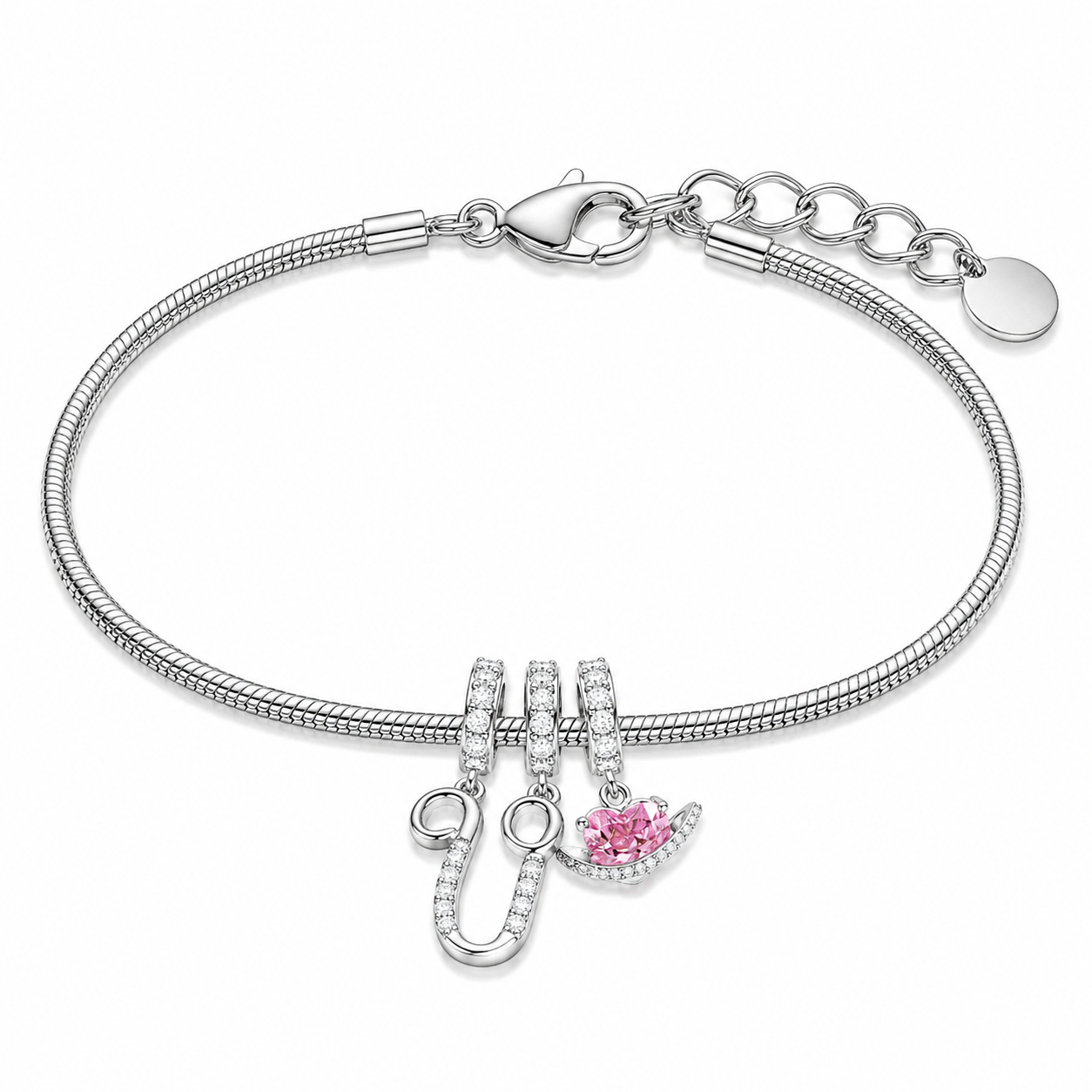 Gracie Initial Heart Bracelet