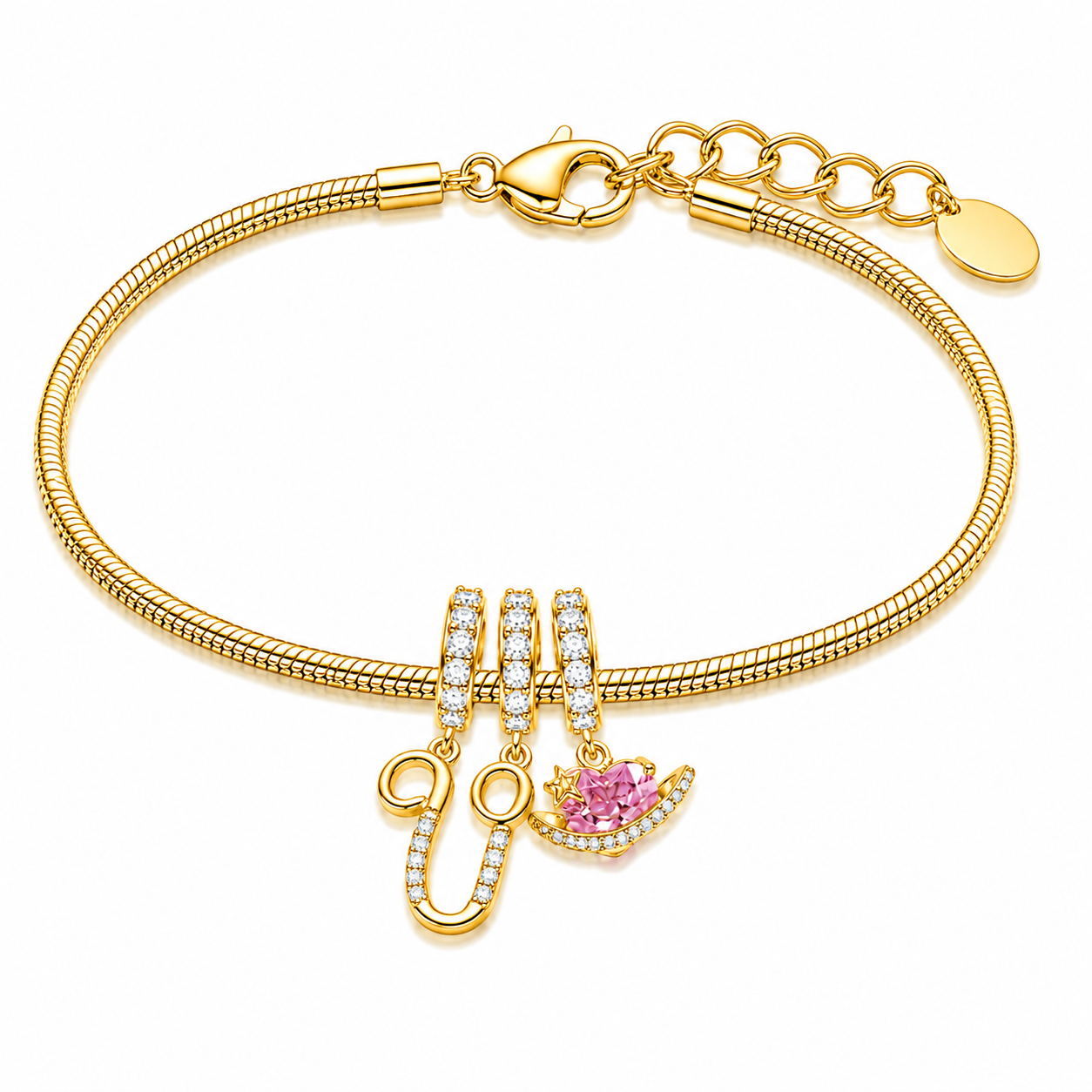 Gracie Initial Heart Bracelet