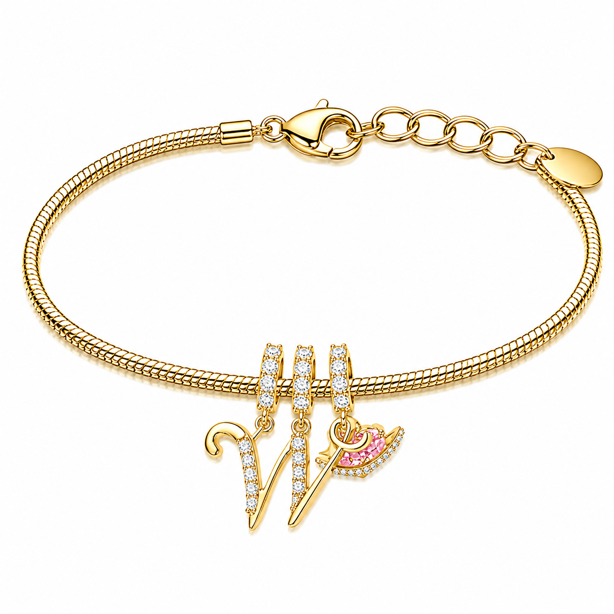 Gracie Initial Heart Bracelet