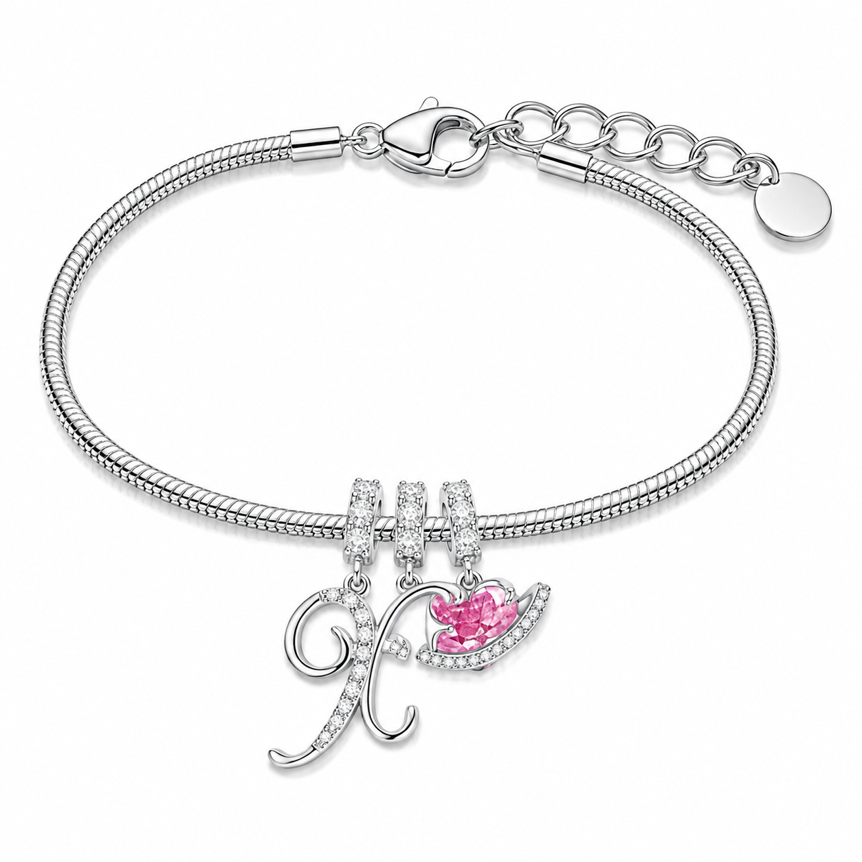 Gracie Initial Heart Bracelet
