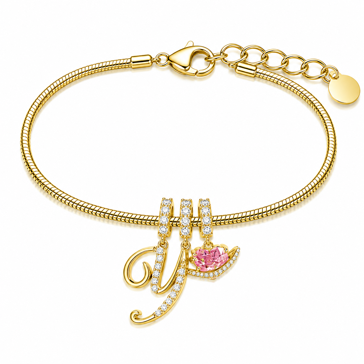 Gracie Initial Heart Bracelet