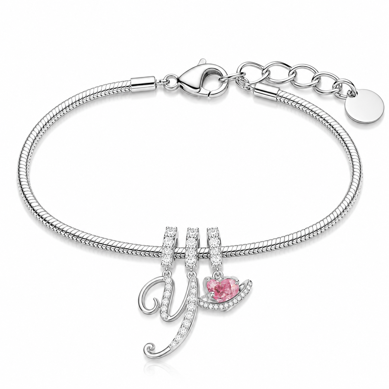 Gracie Initial Heart Bracelet