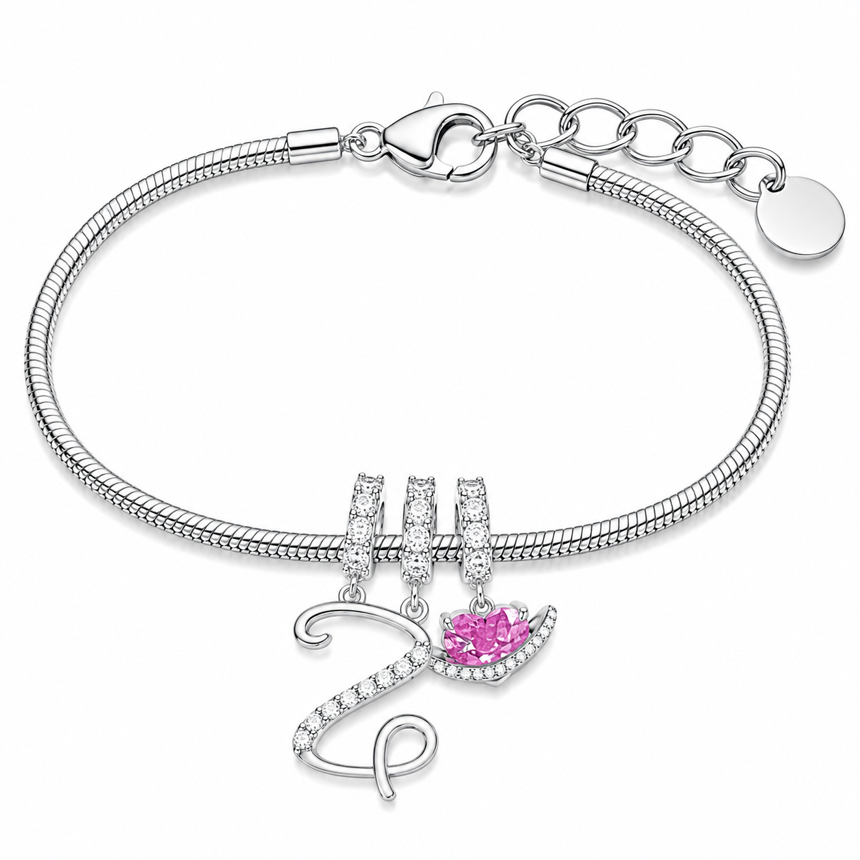 Gracie Initial Heart Bracelet