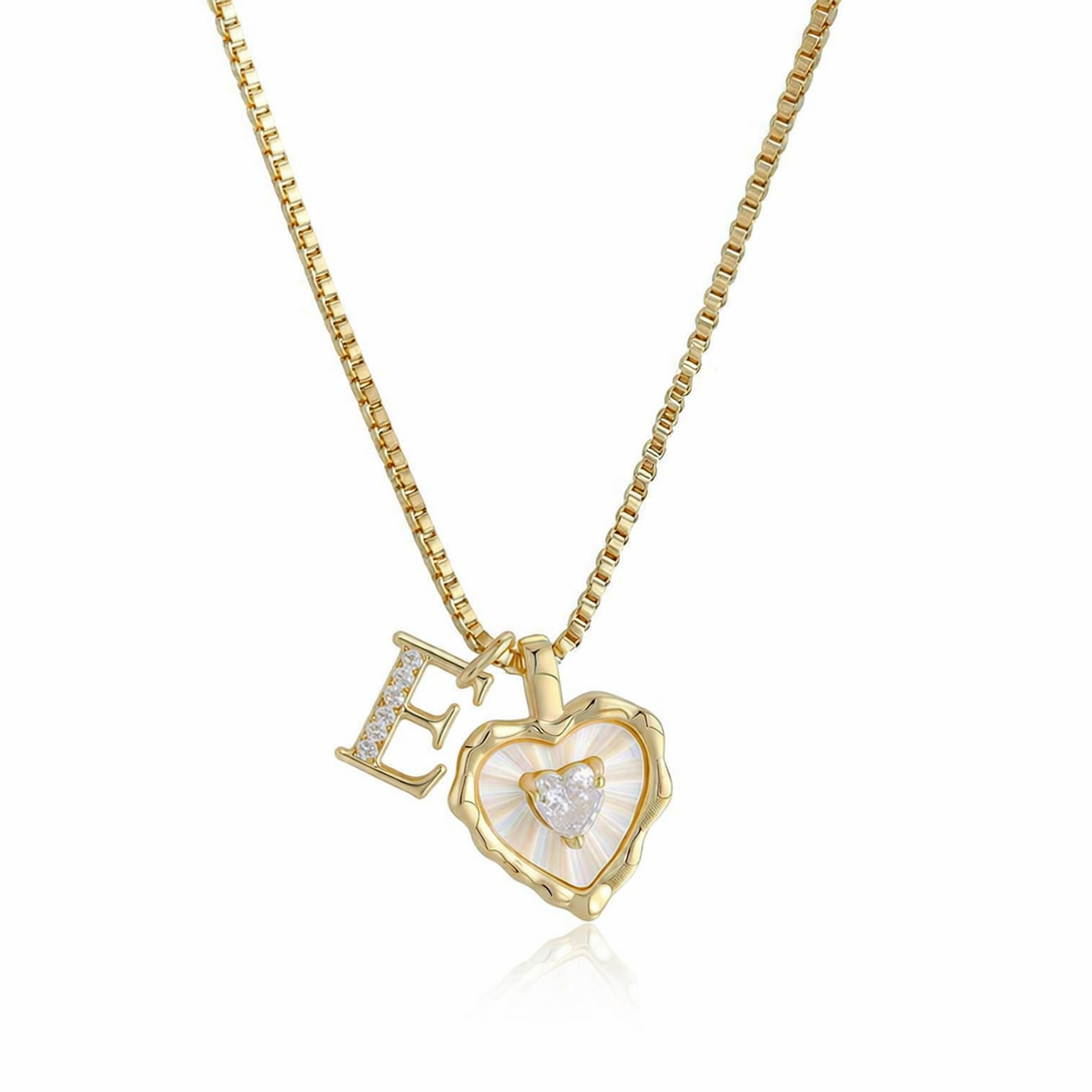 Lily Initial Heart Necklace