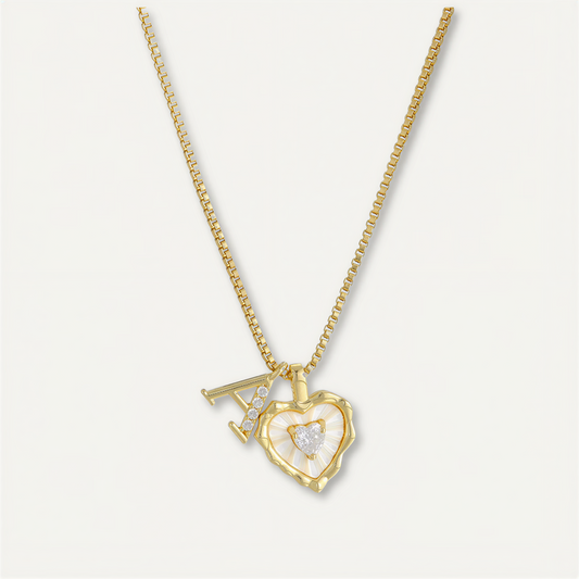 Lily Initial Heart Necklace