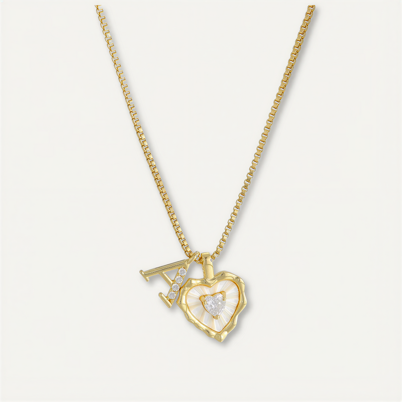 Lily Initial Heart Necklace