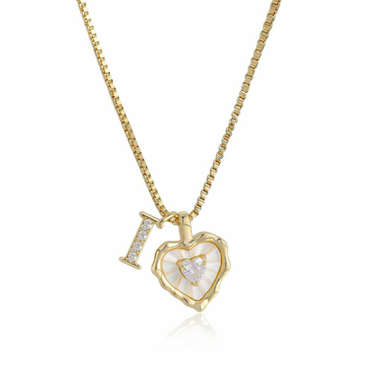 Lily Initial Heart Necklace