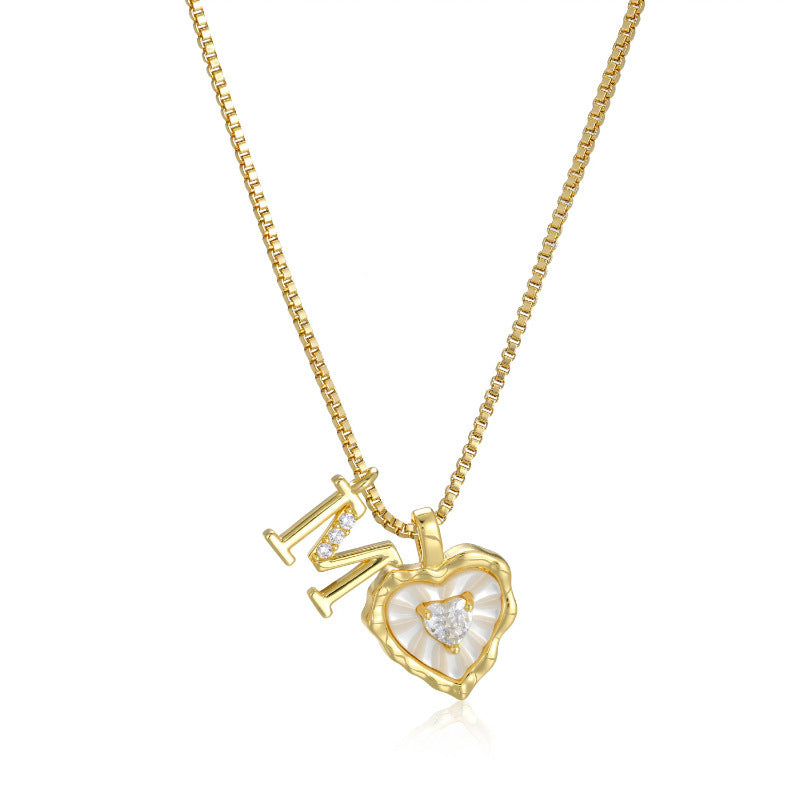 Lily Initial Heart Necklace