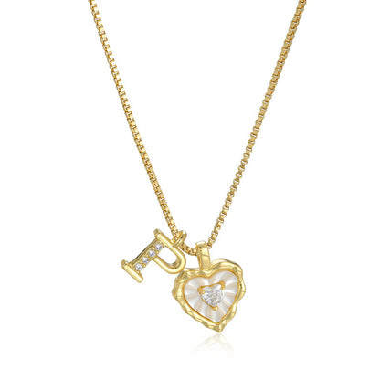 Lily Initial Heart Necklace