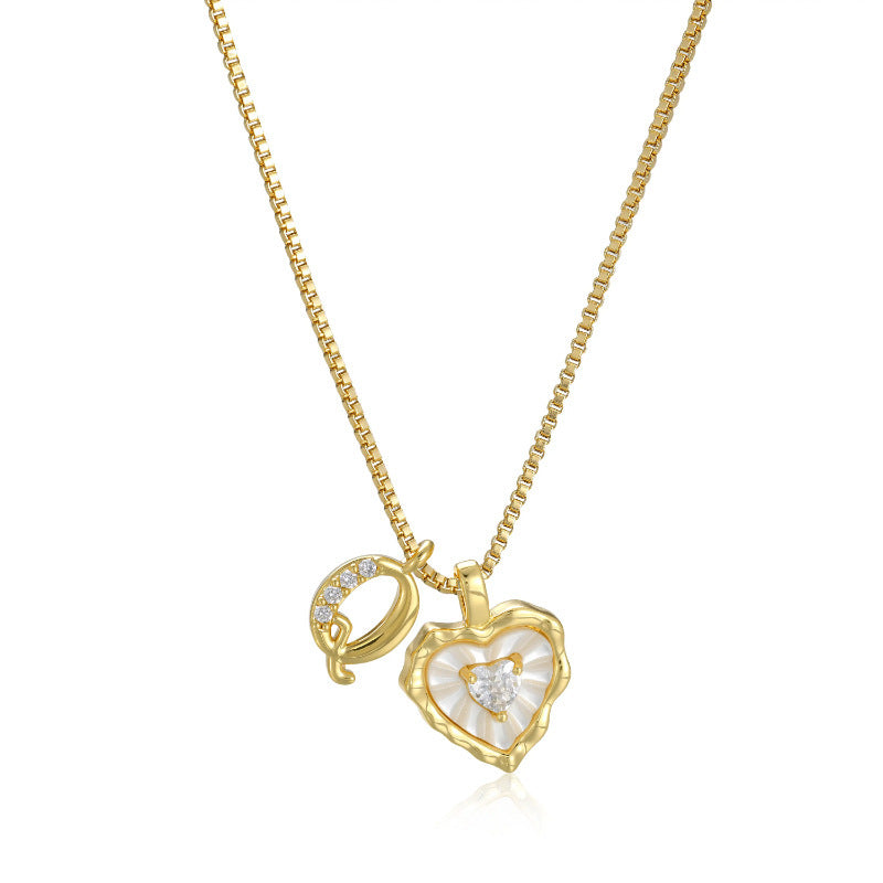 Lily Initial Heart Necklace
