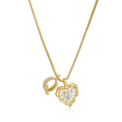 Lily Initial Heart Necklace