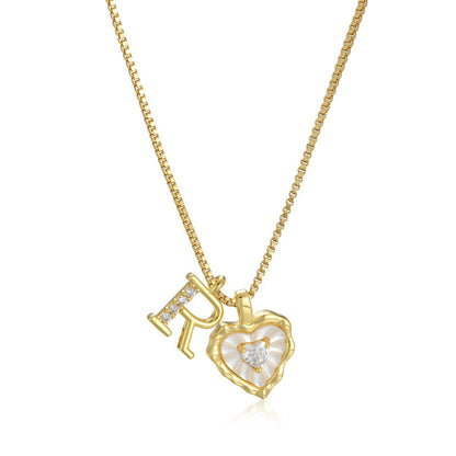 Lily Initial Heart Necklace