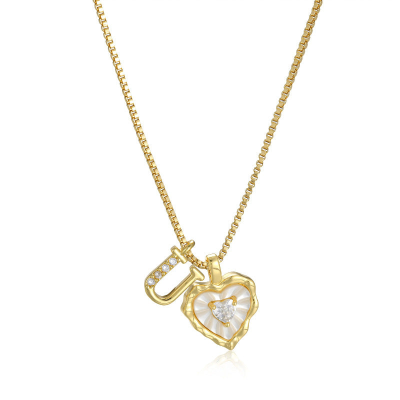 Lily Initial Heart Necklace