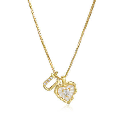 Lily Initial Heart Necklace