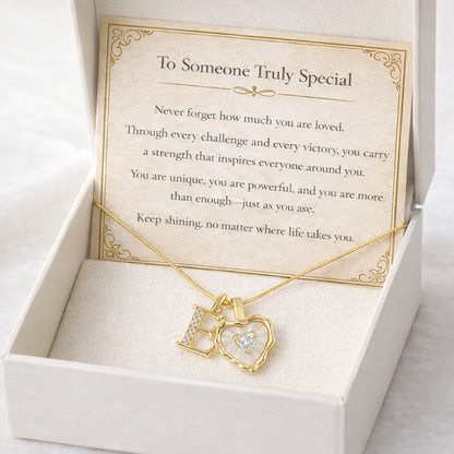 Lily Initial Heart Necklace