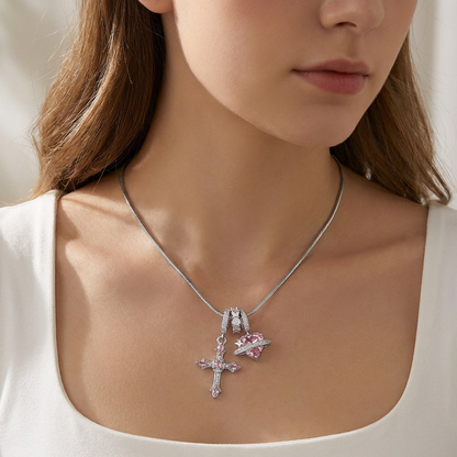 Gracie Cross Heart Necklace